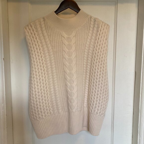 Cashmere Cream Sweater Vest Cable Knit - Banana Republic - Picture 1 of 3